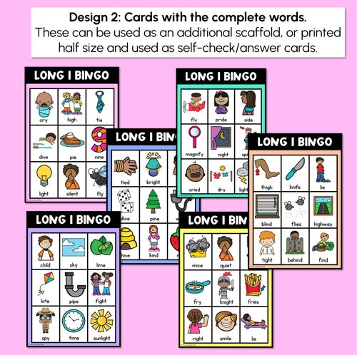 Resource preview 3 for Long Vowel I Bingo Games - Phonics Activity