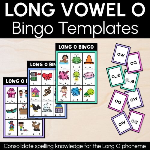 Resource preview 1 for Long Vowel O Bingo Game - Phonics Activity