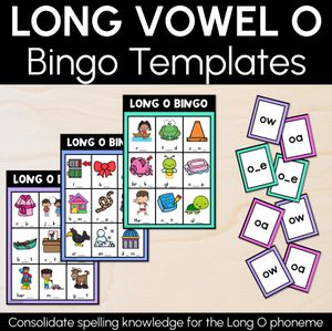 Long Vowel O Bingo Game - Phonics Activity