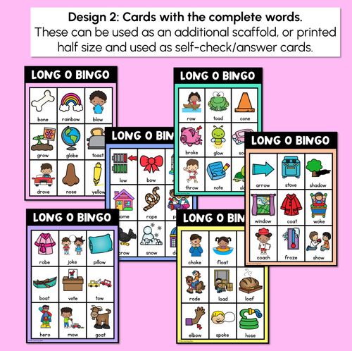 Resource preview 3 for Long Vowel O Bingo Game - Phonics Activity