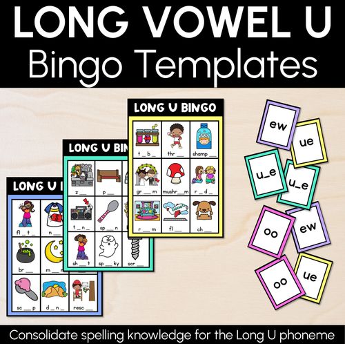 Resource preview 1 for Long Vowel U Bingo Game - Phonics Activity