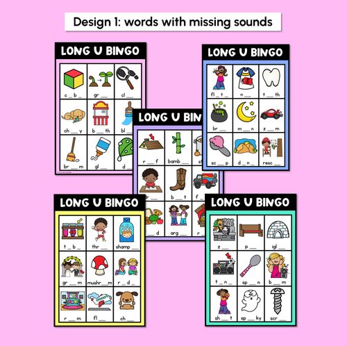 Resource preview 2 for Long Vowel U Bingo Game - Phonics Activity
