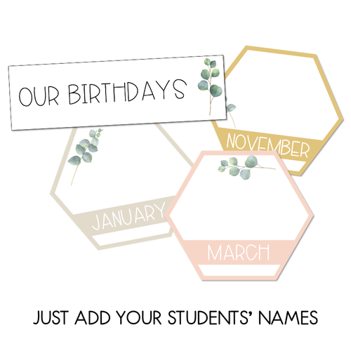 Resource preview 3 for Classroom Birthday Display - Boho Flora