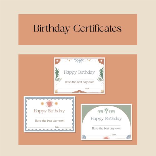 Resource preview 1 for Birthday Certificates