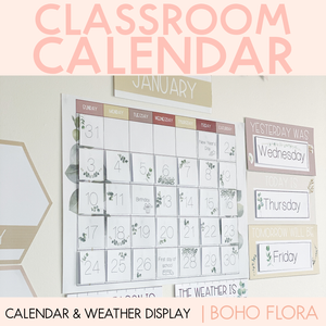 Classroom Calendar - Boho Flora