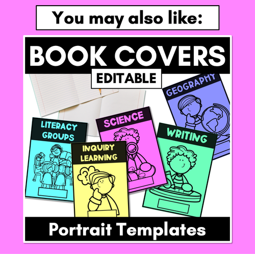 Resource preview 4 for Editable Book Covers - LANDSCAPE - Back to School Classroom Organisation