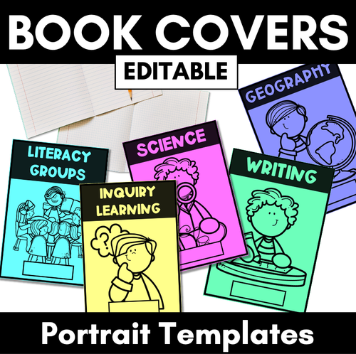 Resource preview 3 for Editable Book Covers - LANDSCAPE & PORTRAIT 