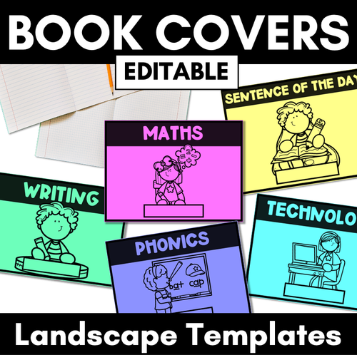 Resource preview 2 for Editable Book Covers - LANDSCAPE & PORTRAIT 