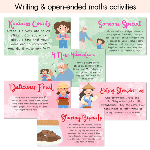 Resource preview 2 for Grace and Mr Milligan - Writing, Maths & Design Prompt EDITABLE SLIDES - Book Week 2024