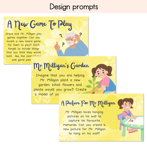 Resource preview 3 for Grace and Mr Milligan - Writing, Maths & Design Prompt EDITABLE SLIDES - Book Week 2024