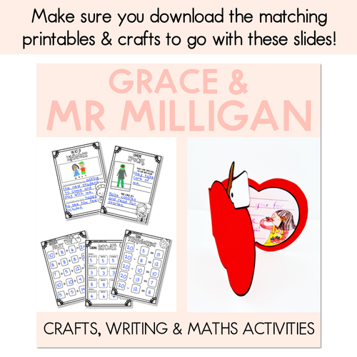 Resource preview 5 for Grace and Mr Milligan - Writing, Maths & Design Prompt EDITABLE SLIDES - Book Week 2024