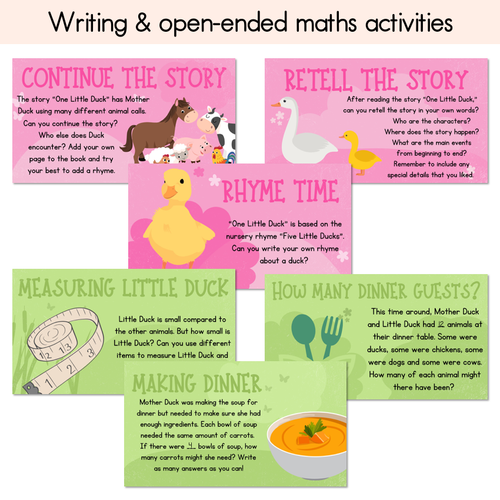 Resource preview 2 for One Little Duck - Writing, Maths & Design Prompt EDITABLE SLIDES - Book Week 2024