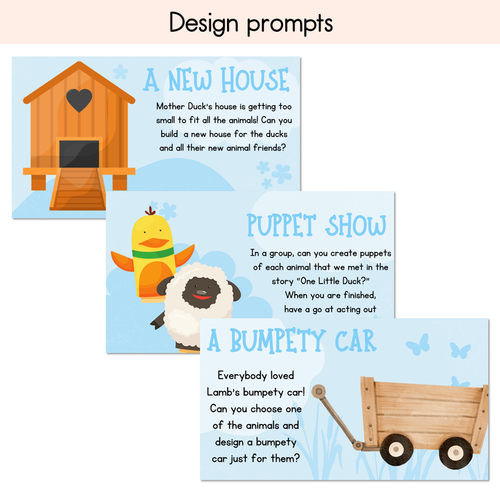 Resource preview 3 for One Little Duck - Writing, Maths & Design Prompt EDITABLE SLIDES - Book Week 2024