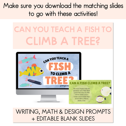 Resource preview 5 for Can You Teach A Fish To Climb A Tree - Crafts, Writing & Maths Activities - Book Week 2024
