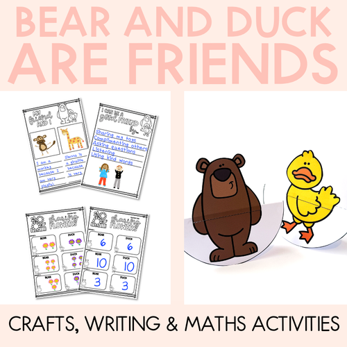 Resource preview 3 for Bear and Duck Are Friends - Bundle