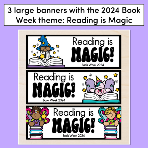 Resource preview 2 for BOOK WEEK 2024 Banners - Reading is Magic