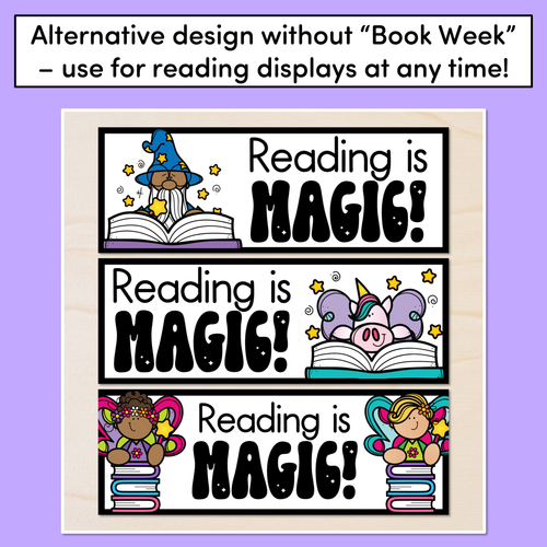 Resource preview 3 for BOOK WEEK 2024 Banners - Reading is Magic