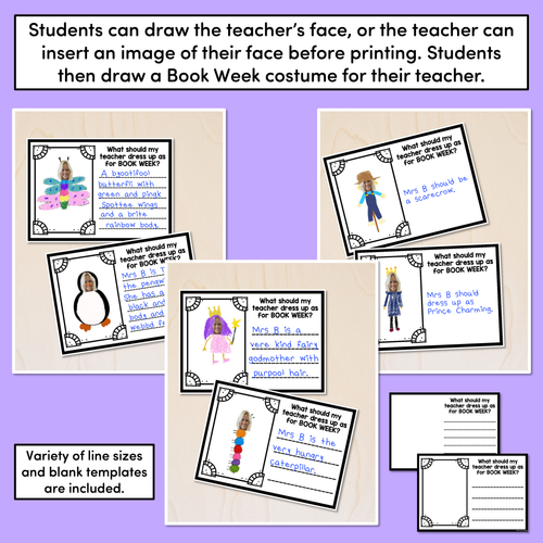 Resource preview 2 for BOOK WEEK ACTIVITY TEMPLATES - What should my teacher dress up as?