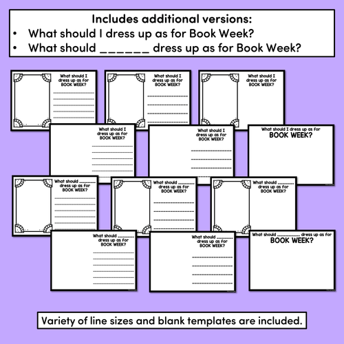 Resource preview 3 for BOOK WEEK ACTIVITY TEMPLATES - What should my teacher dress up as?