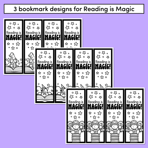 Resource preview 2 for BOOK WEEK 2024 Bookmarks - Reading is Magic