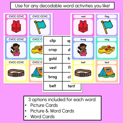 Resource preview 4 for CVCC CCVC Word Building Cards