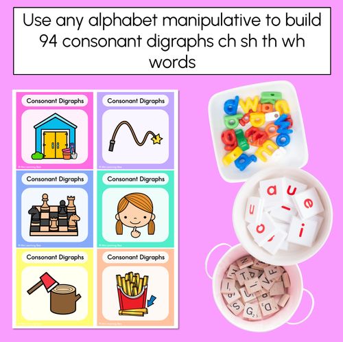Resource preview 3 for CH SH TH WH Consonant Digraph Word Building Cards