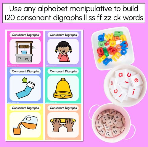 Resource preview 2 for LL SS FF ZZ CK Consonant Digraph Word Building Cards