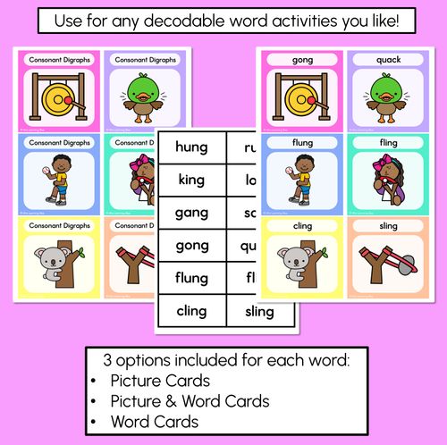 Resource preview 4 for QU NG X Consonant Digraph Word Building Cards