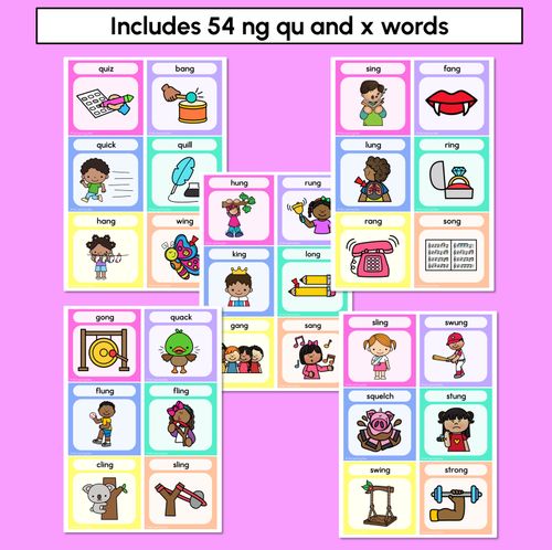 Resource preview 3 for QU NG X Consonant Digraph Word Building Cards