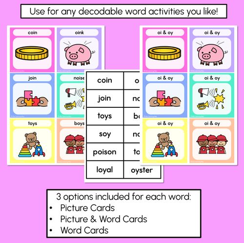 Resource preview 3 for DIPHTHONG OI & OY Word Building Cards