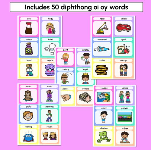 Resource preview 4 for DIPHTHONG OI & OY Word Building Cards
