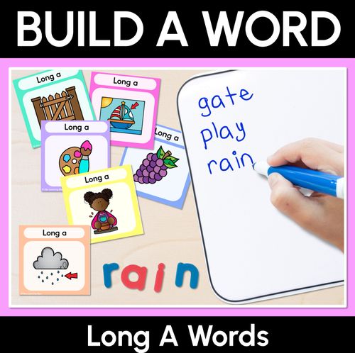 Resource preview 4 for Long Vowel Sound Word Building Cards Bundle
