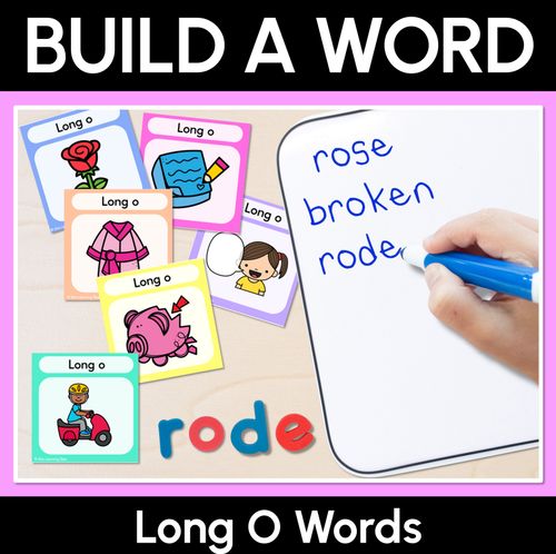 Resource preview 6 for Long Vowel Sound Word Building Cards Bundle