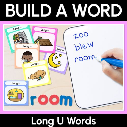 Resource preview 2 for Long Vowel Sound Word Building Cards Bundle