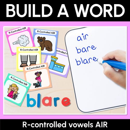 Resource preview 1 for R-Controlled Vowel AIR Word Building Cards - Decodable Words