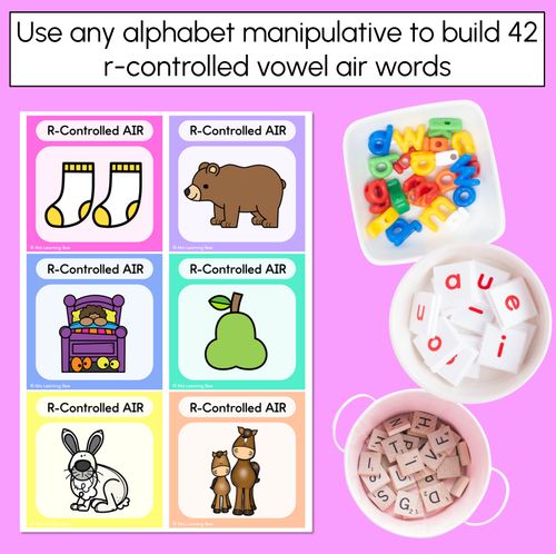 Resource preview 2 for R-Controlled Vowel AIR Word Building Cards - Decodable Words