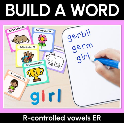 Resource preview 1 for R-Controlled Vowel ER Word Building Cards - Decodable Words