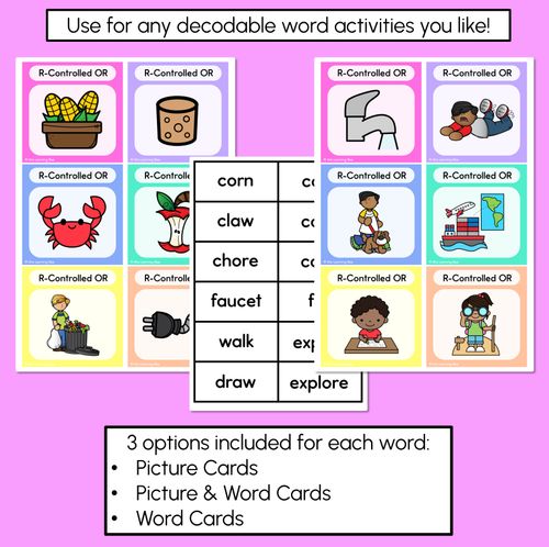 Resource preview 3 for R-Controlled Vowel OR Word Building Cards - Decodable Words