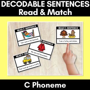 C Phoneme Decodable Sentences - Read and Match