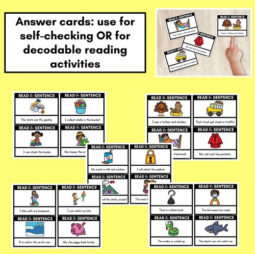 Resource preview 4 for C Phoneme Decodable Sentences - Read, Match & Write
