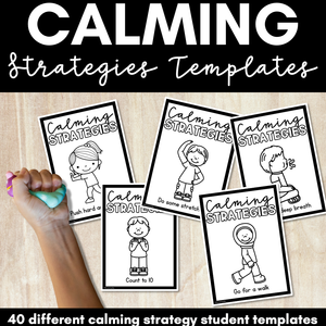 Calming Strategies for Children - Black and White Student Templates