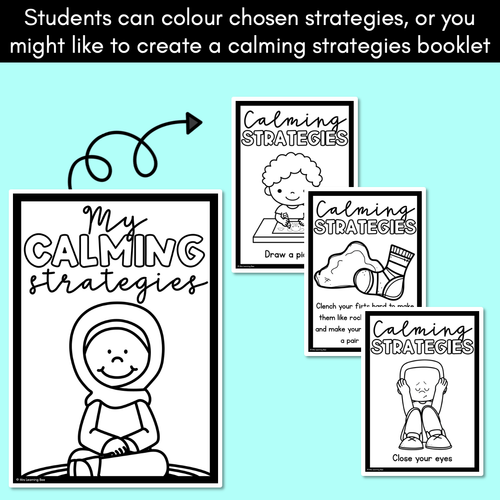 Resource preview 3 for Calming Strategies for Children - Black and White Student Templates