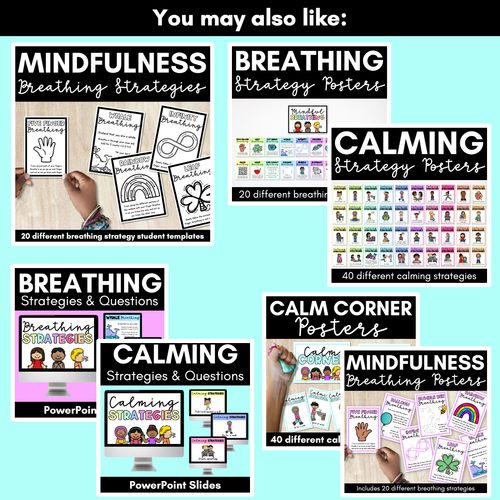 Resource preview 4 for Calming Strategies for Children - Black and White Student Templates