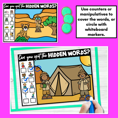 Resource preview 2 for HIDDEN CVCC CCVC CCVCC WORD MATS - No Prep Phonics Game for Kindergarten