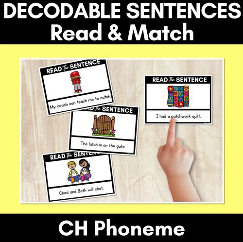 Resource preview 1 for CH Phoneme Decodable Sentences - Read & Match
