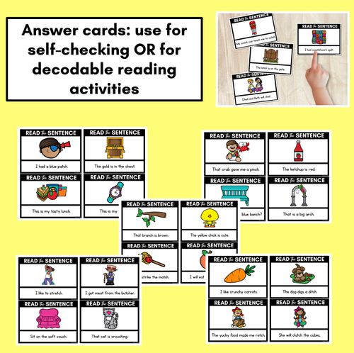 Resource preview 4 for CH Phoneme Decodable Sentences - Read & Match