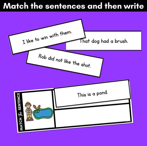 Resource preview 3 for CH SH TH WH Decodable Sentences - Read, Match & Write