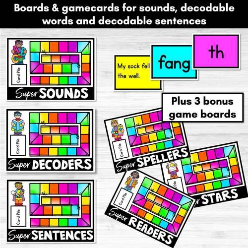 Resource preview 2 for Digraphs Phonics Board Games - Digraphs, Decodable Words and Sentences