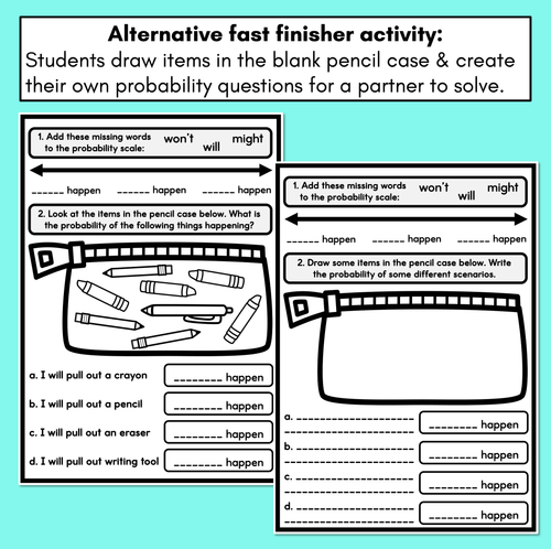 Resource preview 2 for Will Happen, Might Happen, Won't Happen - Probability Worksheets