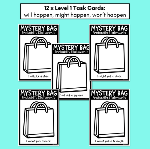 Resource preview 3 for Mystery Bag Probability Task Cards